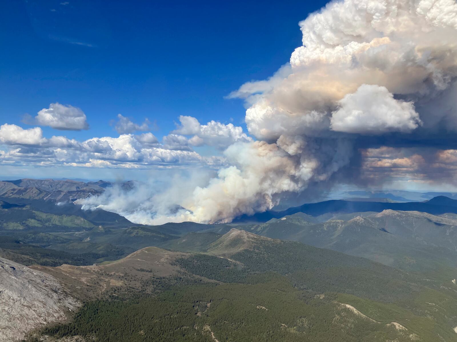 A wildfire burning northeast of Summit Lake, British Columbia, Canada, is seen in this handout image on Monday, June 2, 2025. (BC Wildfire Service/The Canadian Press via AP)