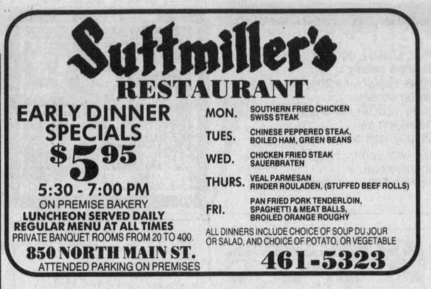 Vintage Restaurant advertising DDN