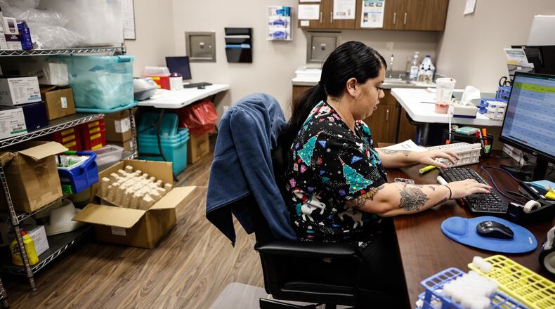 Haleigh Massie is the lab tec. and phlebotomist at BrightView in Washington Twp. JIM NOELKER/STAFF