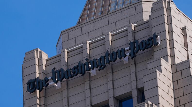 One Franklin Square, home of the Washington Post newspaper in downtown Washington, Wednesday, February. 4, 2026. (AP Photo/Pablo Martinez Monsivais)
