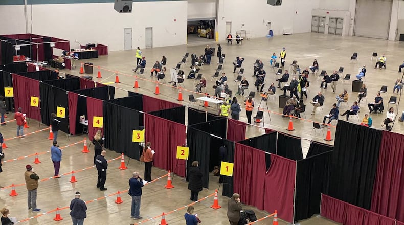 Public Health - Dayton & Montgomery County is holding vaccination clinics for eligible front line workers who were invited to come get vaccinated. CONTRIBUTED