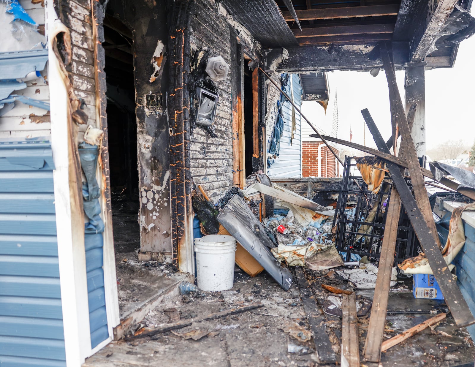 A view on Tuesday, Dec. 16, 2025, of a house that was damaged by fire on the 1800 block of Broadway Street on Monday, Dec. 15, 2025, in Springfield. JOSEPH COOKE/STAFF