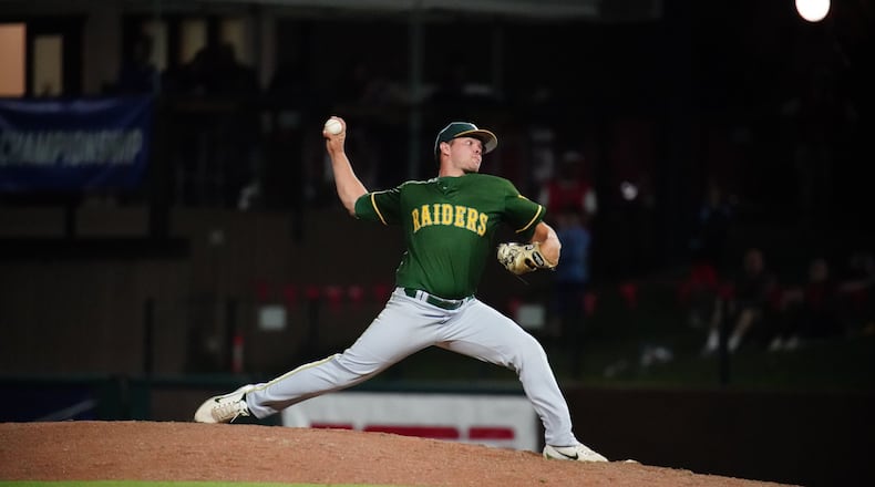 Wright State reliever Jeremy Randolph fires a pitch plateward during Friday night’s game at Stanford. Chris Leung/CONTRIBUTED
