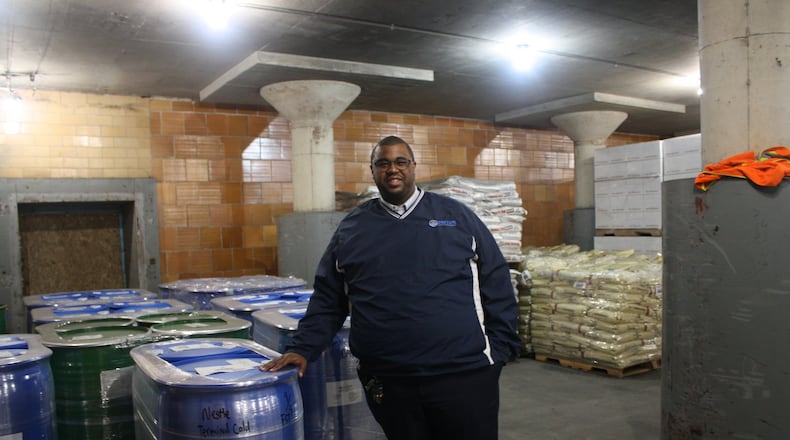 Chad Diggs, CEO of Dayton Frozen Solutions, stands in one of the coolers at the downtown storage business. KAITLIN SCHROEDER/STAFF