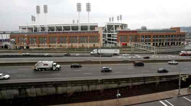 The Great American Ballpark on Reds Opening Day March 31, 2008.