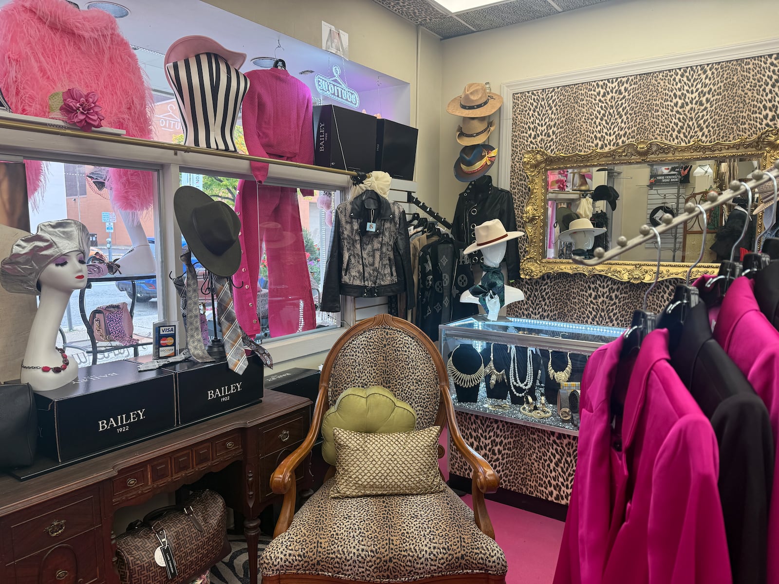 A corner of Secret Beauty Boutique and Hats. Linda Crawford has a background in merchandising in addition to her millinery craft. HANNAH KASPER/CONTRIBUTED