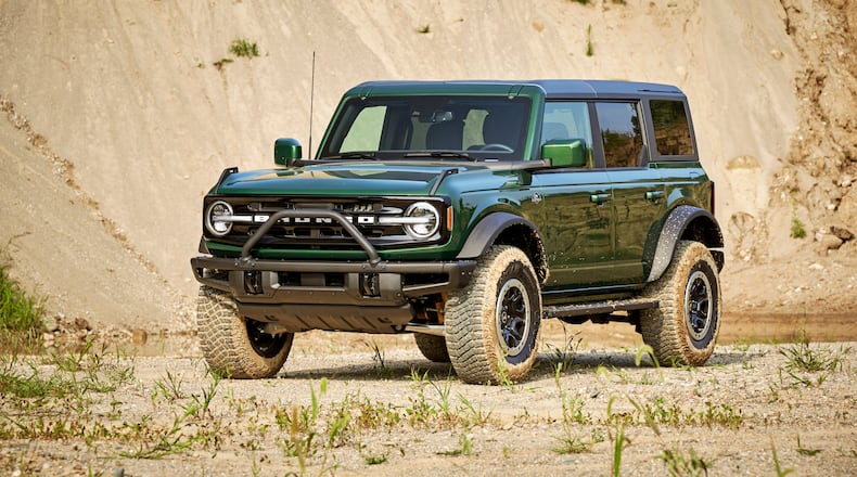 This photo provided by Ford shows the 2022 Ford Bronco. (Courtesy of Ford Motor Co. via AP)