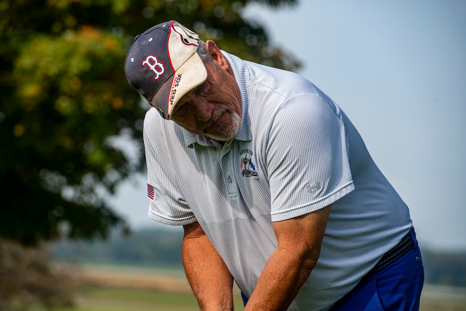 Jay Donnelly putts for par on Day 3 of the Ryder Cup tournament Oct. 11 at Wright-Patterson Air Force Base. The Cup took place over a three-day span at Prairie Trace Golf Course with 44 competitors. (U.S. Air Force photo by Senior Airman Jack Gardner)