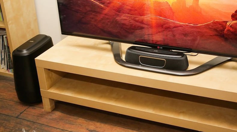 The affordable Polk MagniFi Mini is capable of a much bigger sound than its minuscule size suggests. The package is compact and will fit easily into most living room setups. (Handout/TNS)