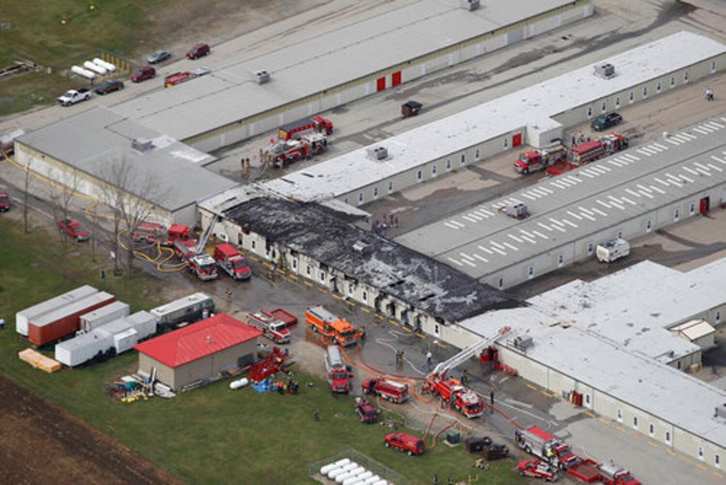 Caesar Creek fire aerial photos