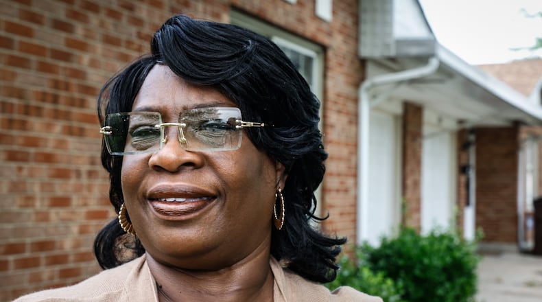 Rhonda Easley is the treasure for the Dayton Tenants Union. JIM NOELKER/STAFF