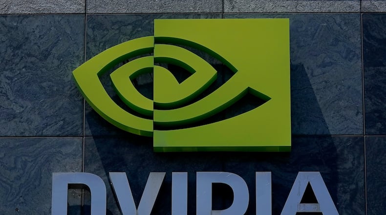 FILE - A sign to a Nvidia office building is shown in Santa Clara, Calif., Wednesday, May 31, 2023. (AP Photo/Jeff Chiu, File)