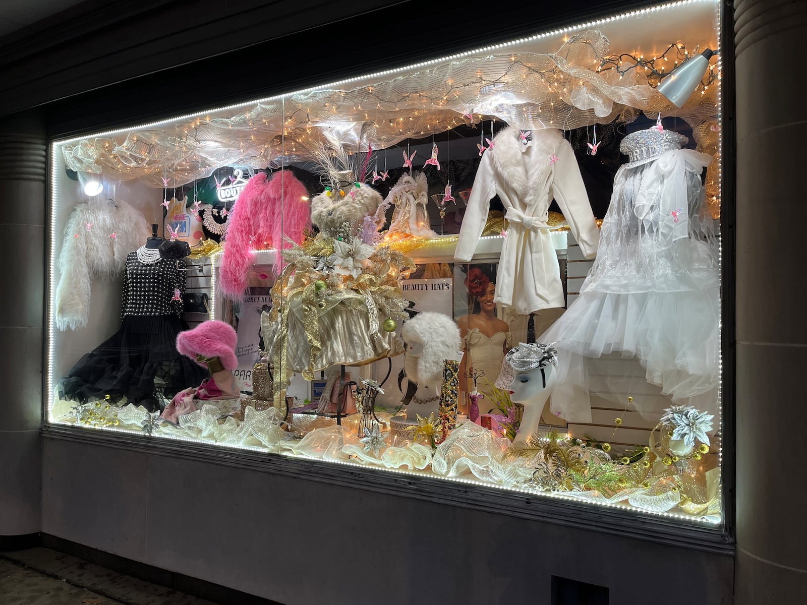 Secret Beauty Hats & Boutique, contestant in Whimsical Windows contest in 2025.