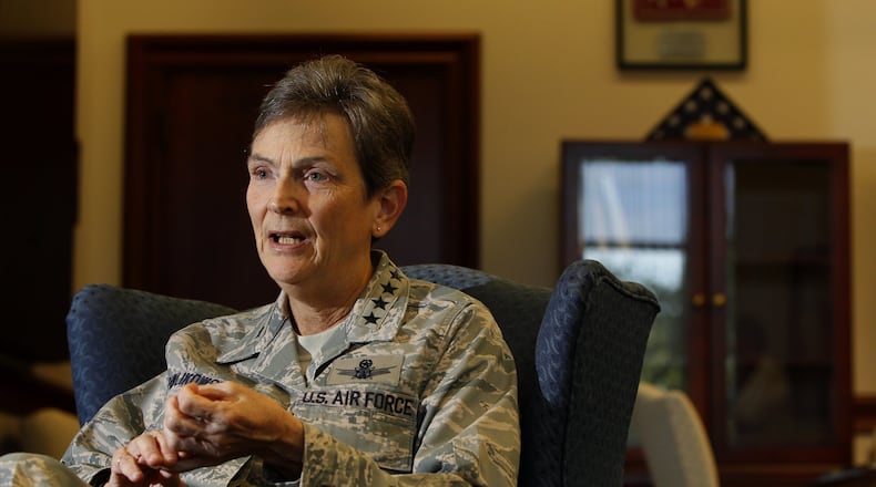 Gen Ellen M. Pawlikowski is commander of the Air Force Material Command at Wright-Patterson Air Force Base. LISA POWELL / STAFF FILE PHOTO