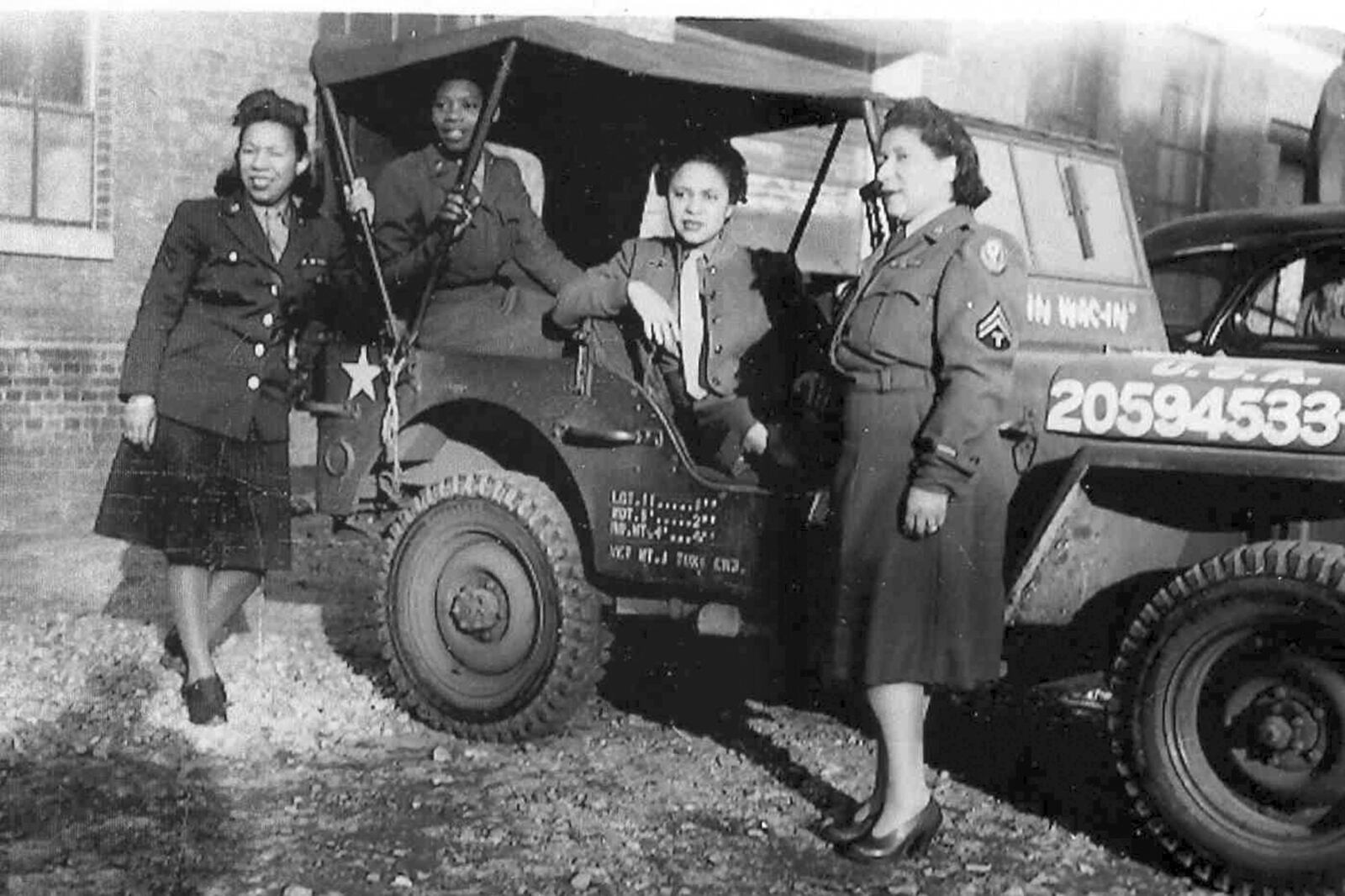 FILE - In this image provided courtesy of the National Archives, members of the 6888th Central Postal Directory Battalion, an all-female, all-Black unit formed during World War II, are shown in an undated Department of Defense photo. Surviving members are being recognized following President Joe Biden's decision to sign a bill authorizing the Congressional Gold Medal for the unit. (Courtesy of National Archives via AP, File)