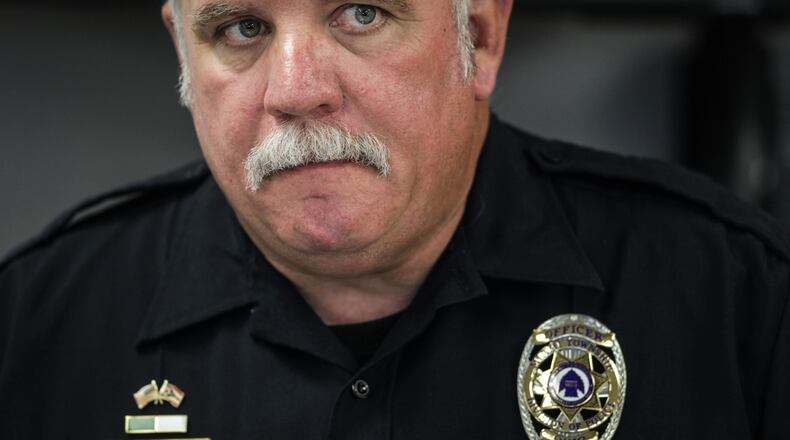 Patrick McCoy, Miami Twp. Police Department public information officer, told the media Friday that there is a person of interest involved in a homicide Thursday night of a 16-year-old Moraine boy. JIM NOELKER/STAFF