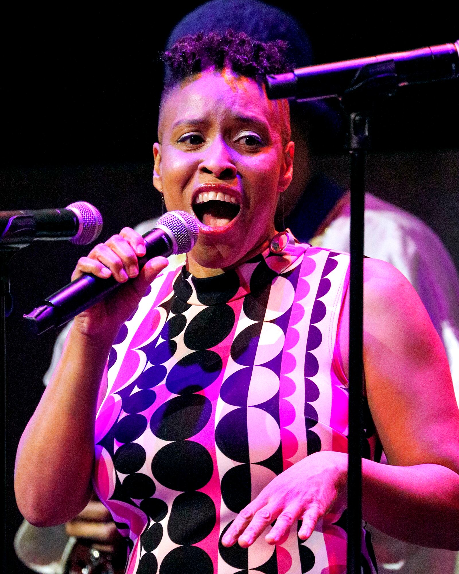 Shelley Nicole (pictured), a vocalist, musician, songwriter, yoga instructor and Reiki master, will share lead vocal and conducting duties with Bruce Mack during the New York-based avant-garde jazz collective Burnt Sugar Arkestra’s concert at Levitt Pavilion in Dayton on Friday, Sept. 9.