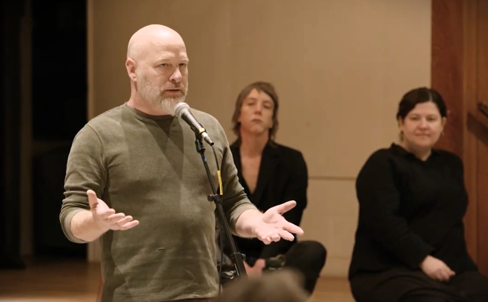 Jeff Gray, the current owner of Tom's Market in Yellow Springs, speaks during a town hall about the decision to pursue a co-op model for the beloved grocery store. SCREENSHOT