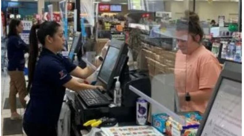 The Exchange is installing shields, which vary in size, at points of sale in main stores, Expresses, Military Clothing stores and restaurants. Exchange photo