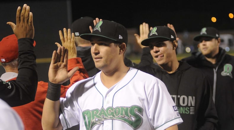 Dragons first baseman James Vasquez. MARC PENDLETON / STAFF