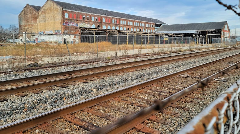 The former Beckett Paper Co. plant, which is expected to become a mixed-use development with residential and retail, could be near a second option for an Amtrak platform that would accommodate the proposed 3C+D passenger rail line in Hamilton. NICK GRAHAM/FILE