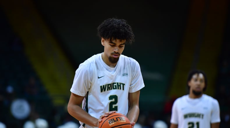 Wright State's Drey Carter prepares to shoot a free throw during a game against Ohio Christian at the Nutter Center on Nov. 6, 2024. Joe Craven/Wright State Athletics