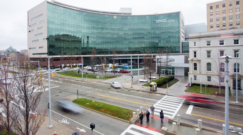 The Cleveland Clinic, which has embraced hospital-hotel projects, in Cleveland, Nov. 25, 2016. For hospitals, the economics to get patients out from under their roofs is compelling, and patients are often more comfortable outside a hospital’s walls, too. (Nathan C. Ward/The New York Times)