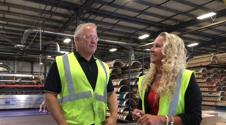Jarod and Mari Wenrick, owners of Englewood’s Value Added Packaging, say their packages have to keep pace with their customers’ products. THOMAS GNAU/STAFF