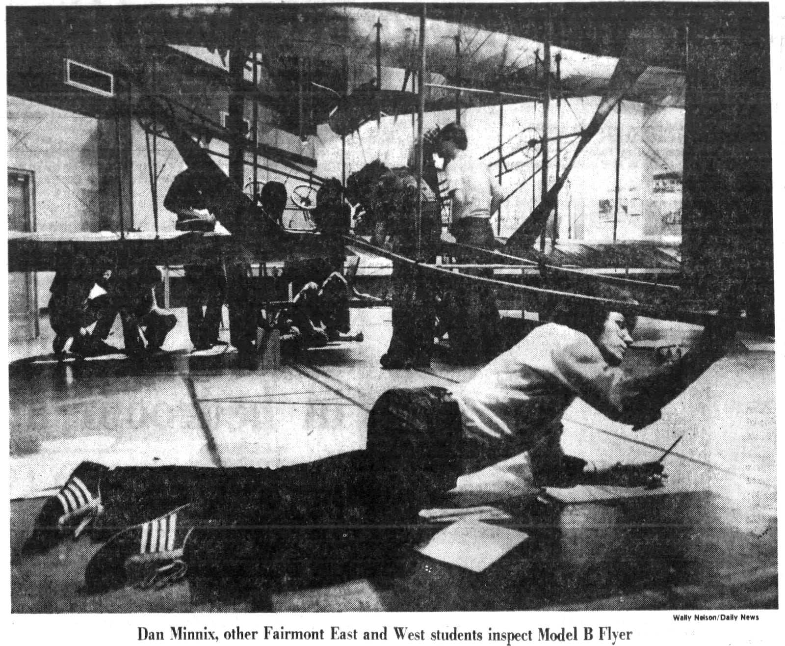 Dan Minnix, other Fairmont East and West students inspect Model B Flyer in 1976. DAYTON DAILY NEWS ARCHIVES