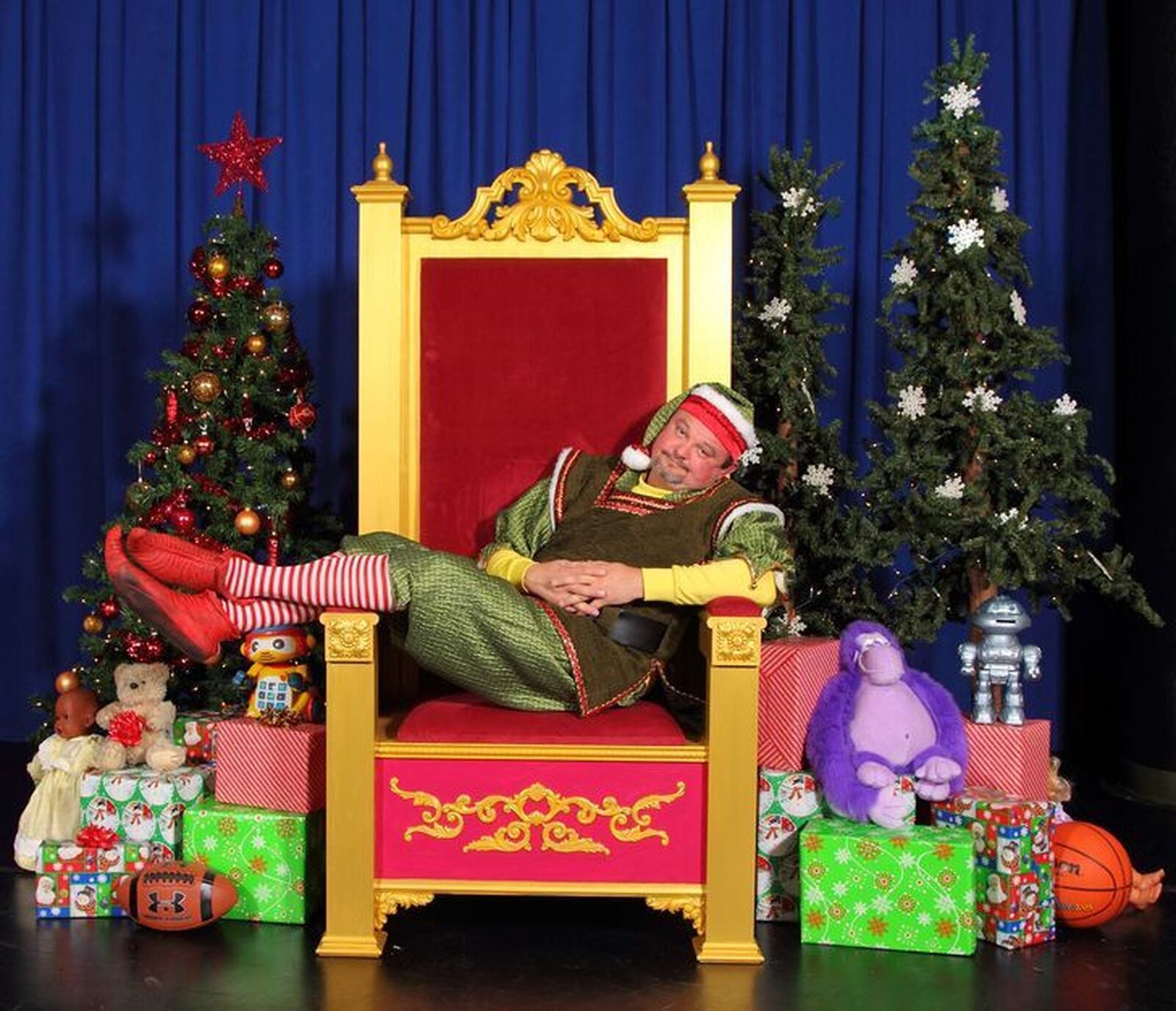 Tim Lile stars as naughty Macy’s elf Crumpet in the Human Race Theatre Company’s production of David Sedaris’ edgy comedy “The Santaland Diaries” Dec. 8-17 at the Loft Theatre. CONTRIBUTED