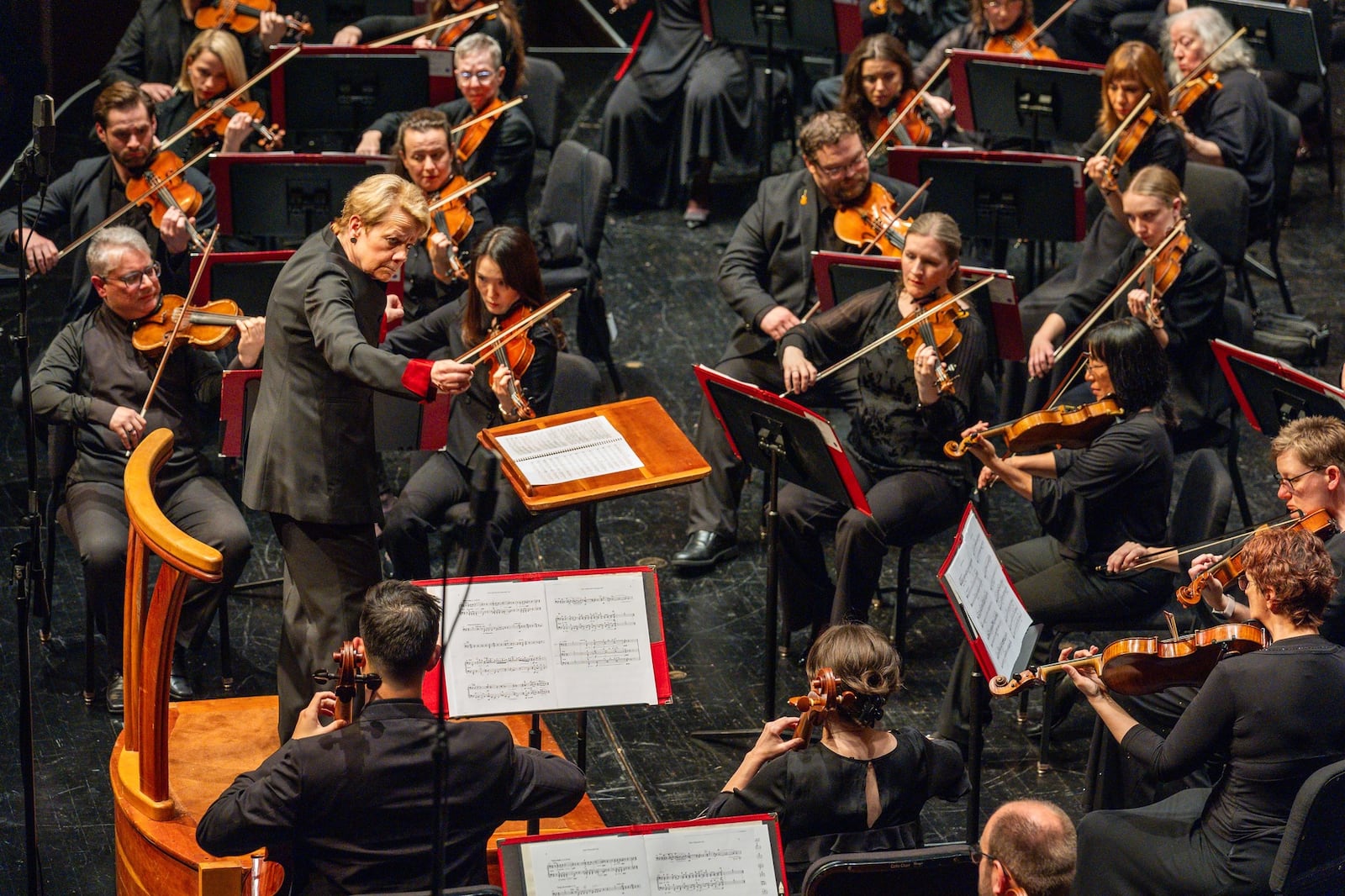 Marin Alsop conducting "Concert for Peace." RON VALLE PHOTOGRAPHY