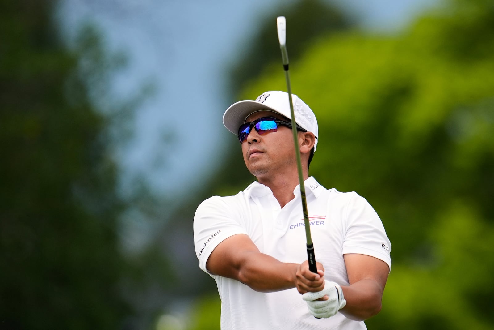 Kurt Kitayama hits from the tenth tee during the final round of the 3M Open golf tournament at the Tournament Players Club Sunday, July 27, 2025, in Blaine, Minn. (AP Photo/Abbie Parr)
