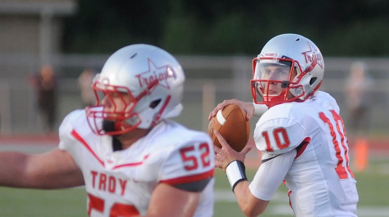Troy QB Sam Coleman during a game earlier this season. MARC PENDLETON / STAFF