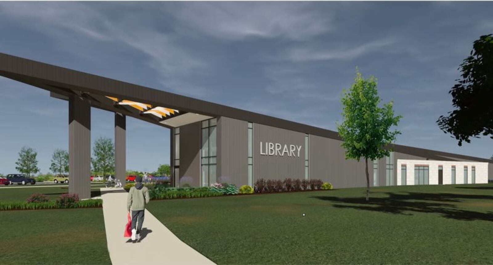 Rendering of new west branch library in West Dayton / CONTRIBUTED