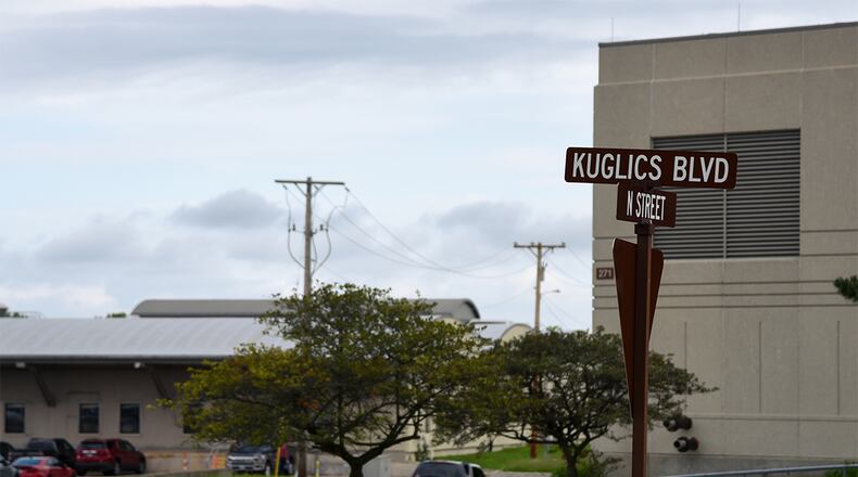 Kuglics Boulevard on Area A at Wright-Patterson Air Force Base is named for Special Agent Matthew Kuglics. The road runs from the 88th Security Forces Squadron building to Air Force Materiel Command headquarters. U.S. AIR FORCE PHOTO/MATTHEW CLOUSE