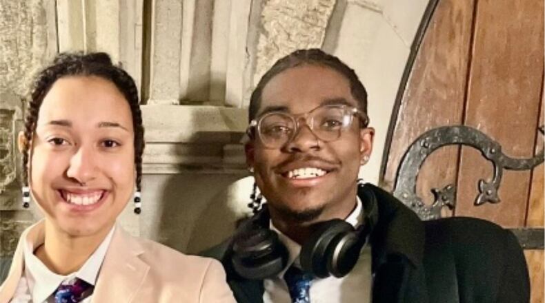 Jalen Tolbert (left) and Soren Starkey with their first-place national speech awards. Contributed