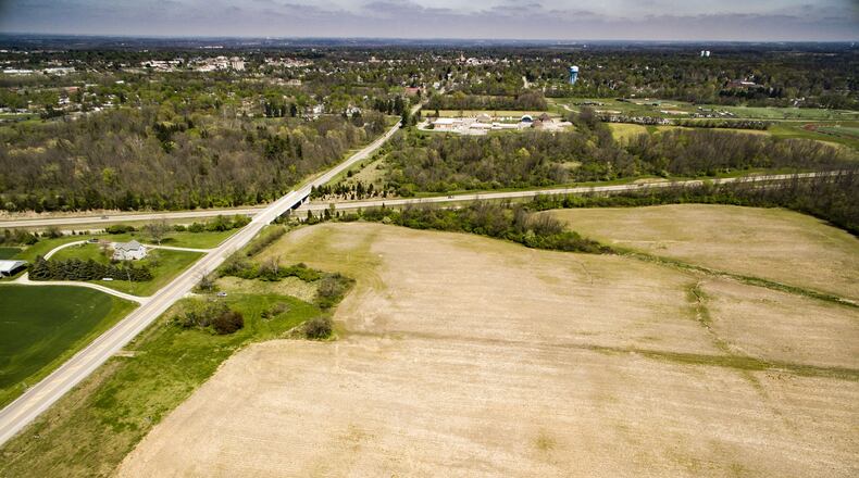 An aerial shot of the OVCH Industrial Park in Xenia, with 140 acres accessed by Innovation Drive. The publicly owned site is zoned for heavy industrial. CONTRIBUTED