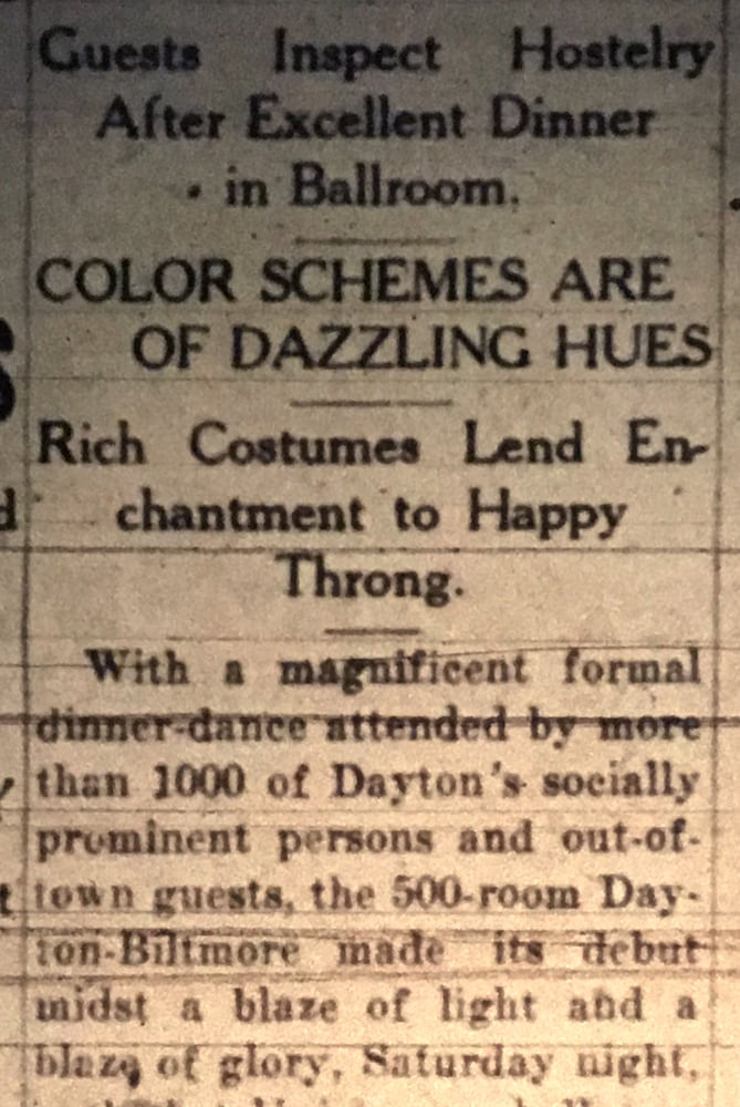 Opening of the Dayton Biltmore hotel