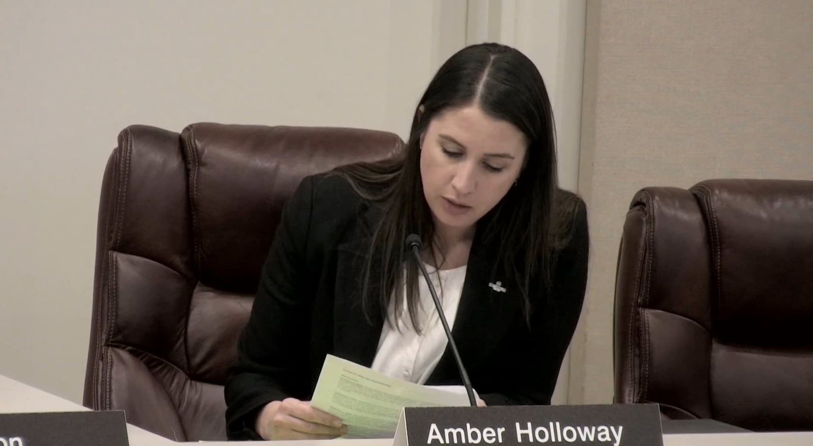 Amber Holloway, city manager of West Carrollton, discusses resolutions during the Jan. 27, 2026 West Carrollton City Council meeting. CONTRIBUTED