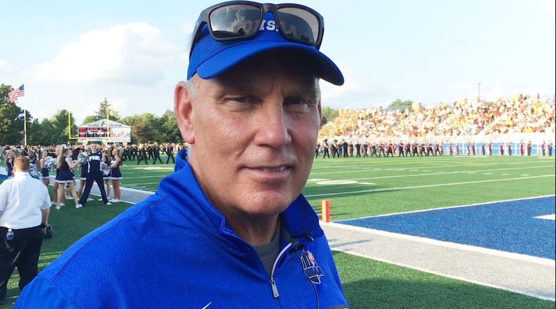 Then-OHSAA assistant commissioner Jerry Snodgrass was at the Alter-Fairmont high school football game at Roush Stadium in Kettering to open the 2016 season. MARC PENDLETON / STAFF