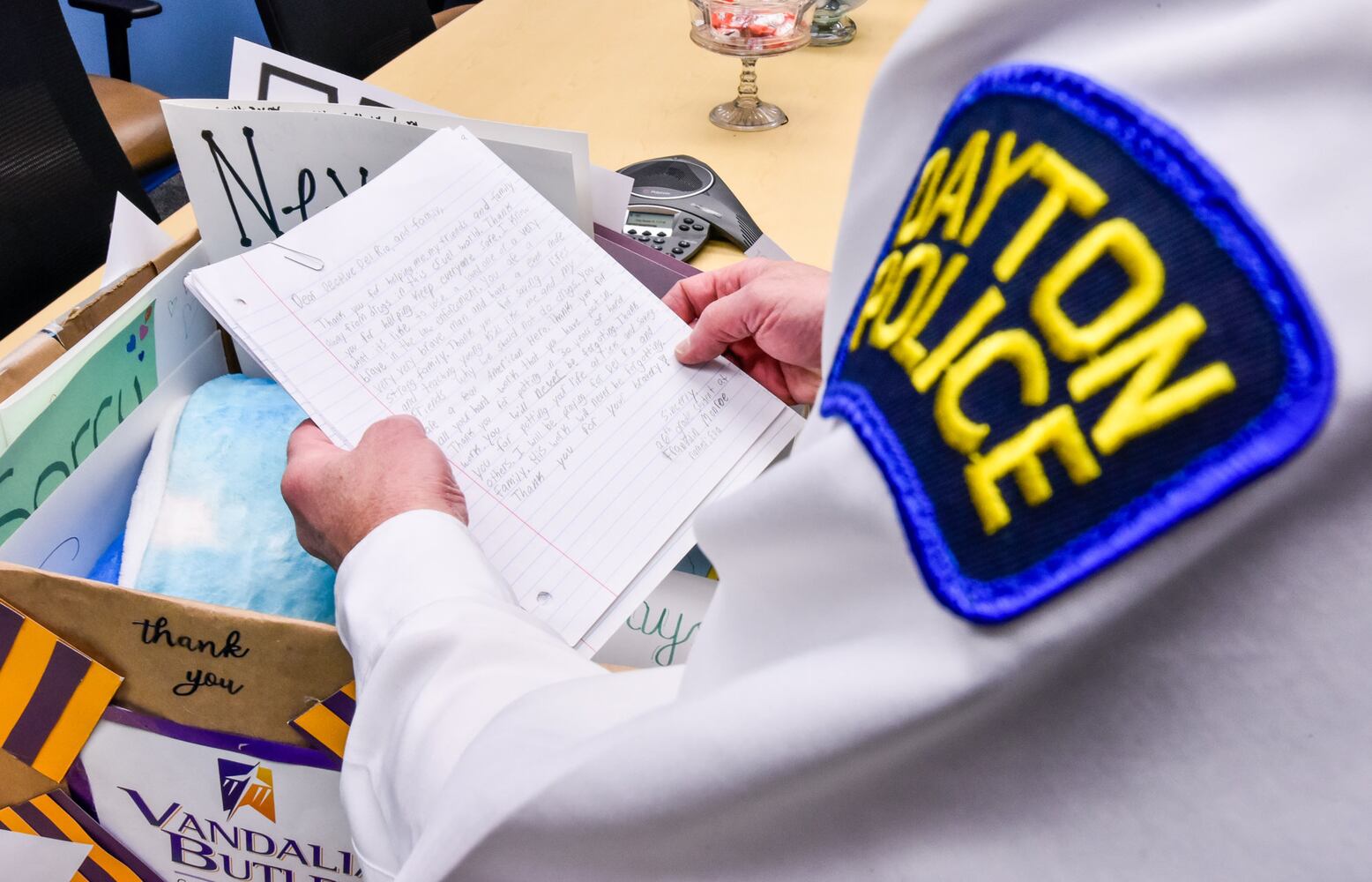 Thank You letters delivered to Dayton Police and Jorge DelRio family