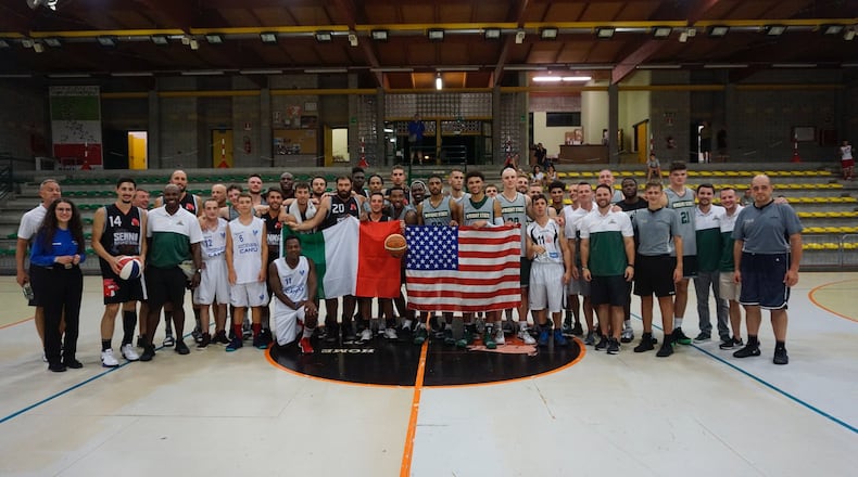 Wright State men’s basketball team in Italy. Submitted photo