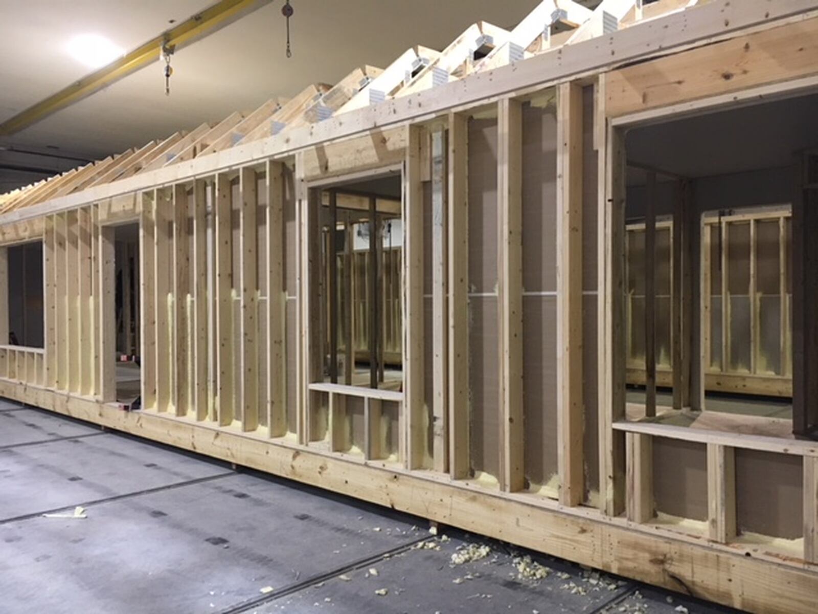 A home under construction at Unibilt in Vandalia. All Unibilt’s modular homes, and all the materials for those homes, are built and stored indoors. The company has built more than 12,200 modular homes since 1969. THOMAS GNAU/STAFF