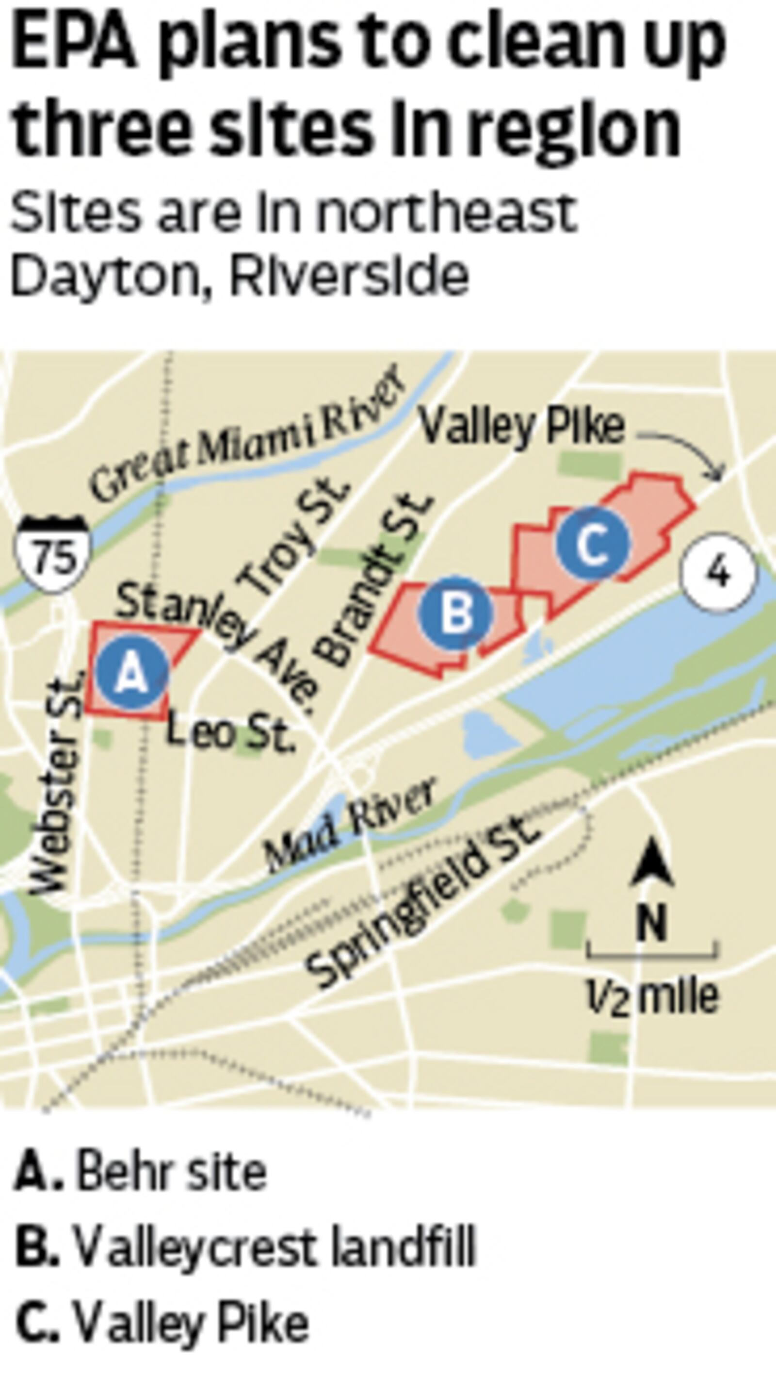 A map of the EPA cleanup sites. By Mark Freistedt
