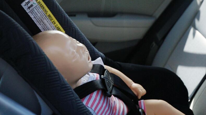 A test dummy used for a rescue demonstration on the methods to save the life of an infant or pet in case of emergency, during a news conference at the Florida Highway Patrol headquarters in Doral, Fla., on June 22. (Sebastian Ballestas/Miami Herald/TNS)