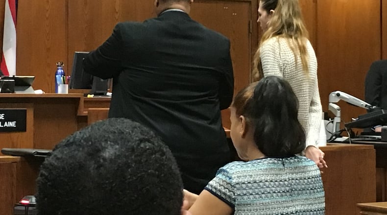 Sarah Barnes, a defendant in the Harem strip club raid, was in court Tuesday and was granted intervention in lieu of conviction. MARK GOKAVI/STAFF