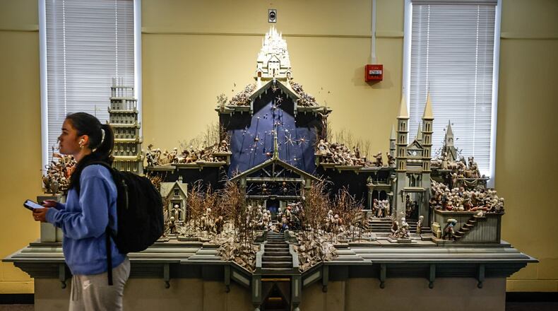 FILE PHOTO: More than 100 nativities from all over the world were on display throughout the University of Dayton Roesch Library on the UD campus. Artist used natural materials that reflect the natural world in the artwork. The exhibition was open until January 12, 2024. JIM NOELKER/STAFF