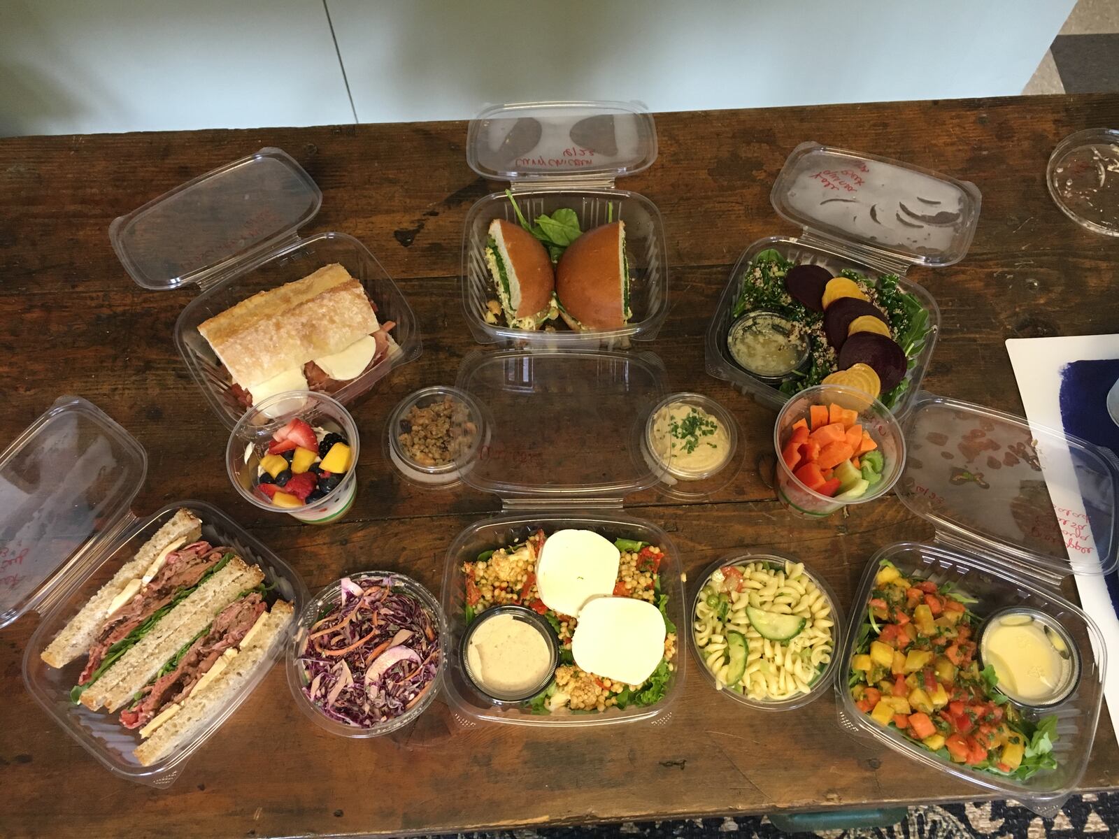 A first taste of the lunch items available from Corner Kitchen's new concept, CK Take Away. Geared towards a fresh, fast, local lunch for Downtown Dayton, the new venture opened June 22nd. (TABATHA WHARTON/STAFF)