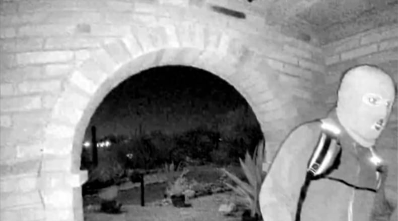 This image provided by the FBI shows surveillance images at the home of Nancy Guthrie the night she went missing in Tucson, Ariz. (FBI via AP)