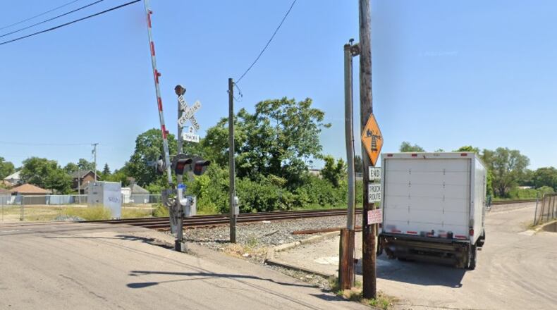 A view of the CSX railroad crossing on Chapel Road in Dayton. Courtesy Google